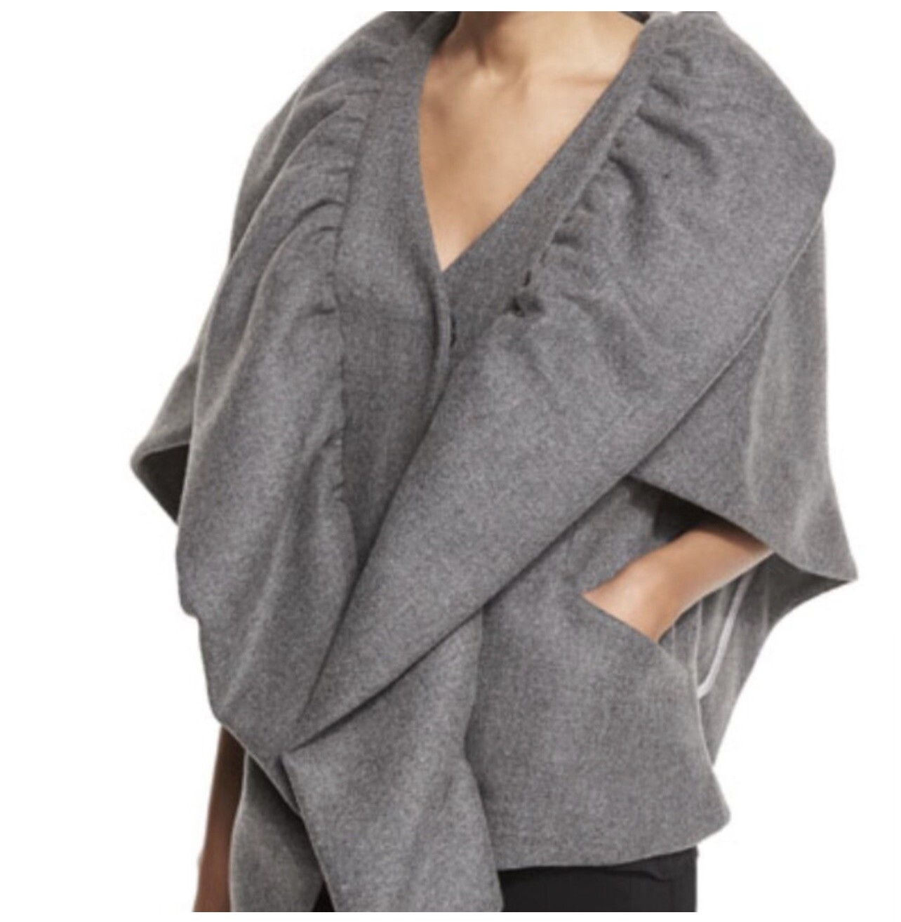 Milly Statement Double-Face Wool-Blend Cape Jacke… - image 6