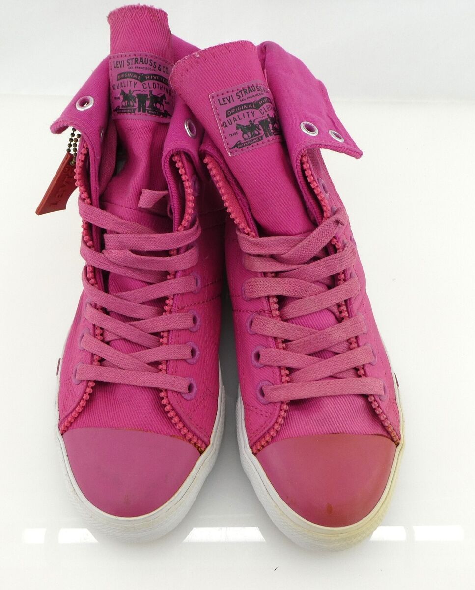 Levi's Shoes Zip Ex Hi Textile Pink Sneakers Mismatch Womens Levi's Shoes Zip Ex Hi Textile Pink Sneakers Mismatch Womens