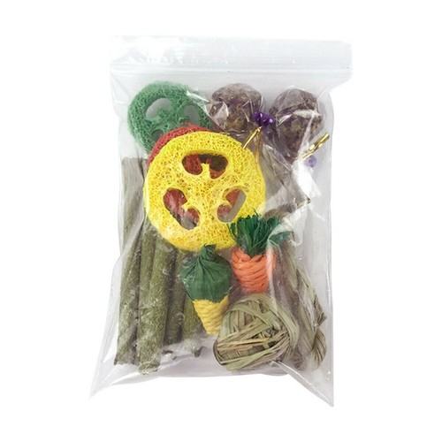 Pet Chew Toys Set Treats and Balls for Rabbits Hamster Guinea Pig 14Pcs /Set - Picture 5 of 6