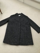 White Company White Label Black/grey Wool Coat Size 14