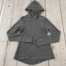 Z By Zella Pullover 1/4 Zip Hooded Athletic Top Women's Medium Gray Pink