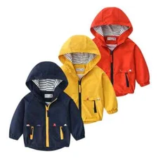 Boys Coats Kids Jackets Toddler Hooded Windbreaker with Pocket Children Zippe