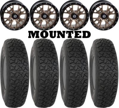 Kit 4 System 3 DX440 Tires 33x10-15 on Moose 545X Bronze Wheels FXT