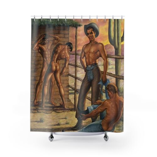 George Quaintance tenda doccia cowboy omoerotica sexy gay - Foto 3 di 3