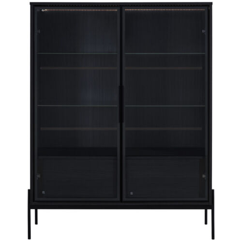 Lighted Display Cabinet with Tempered Glass Door, Metal Legs, LED Curio Cabinet - Picture 5 of 18