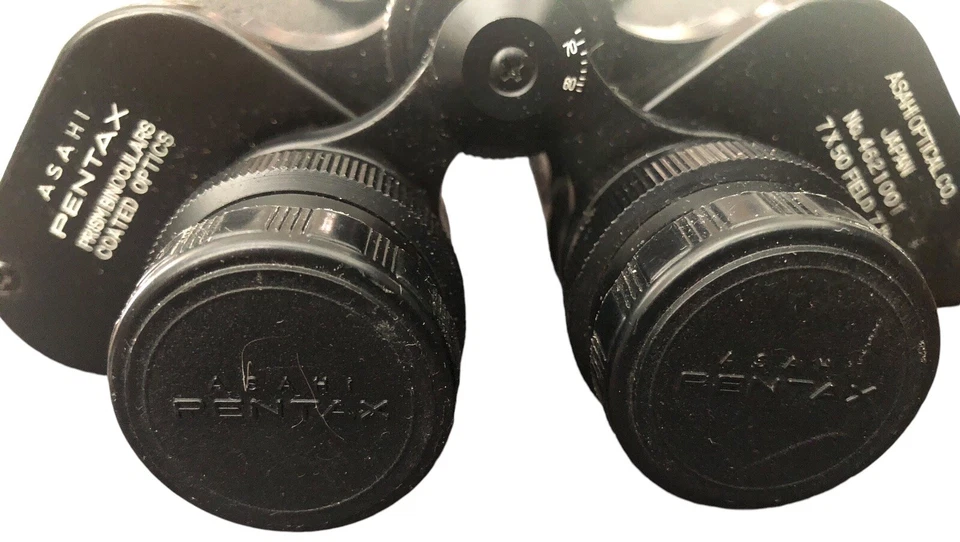 VTG ASAHI Pentax Prism Binoculars Coated Optics 7x50 Field 7.1  With Case Japan - Image 3 of 4