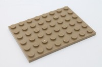 Lego 2X Platte 6X8 Plate 3036 Dunkelbeige Dark Tan