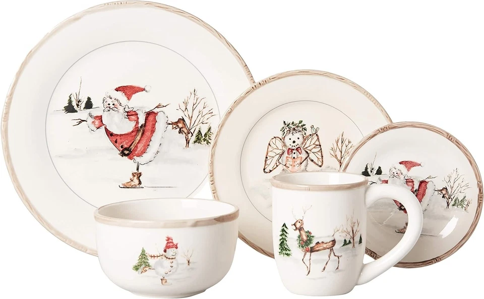 Juego de comedor festivo de loza de 20 piezas - apto para lavavajillas y microondas Foto 4 de 4