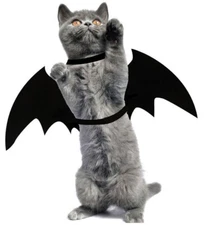 Bat Wings Pet Costume Adjustable Fit Kitten Cat Puppy Dog Halloween Spooky Small