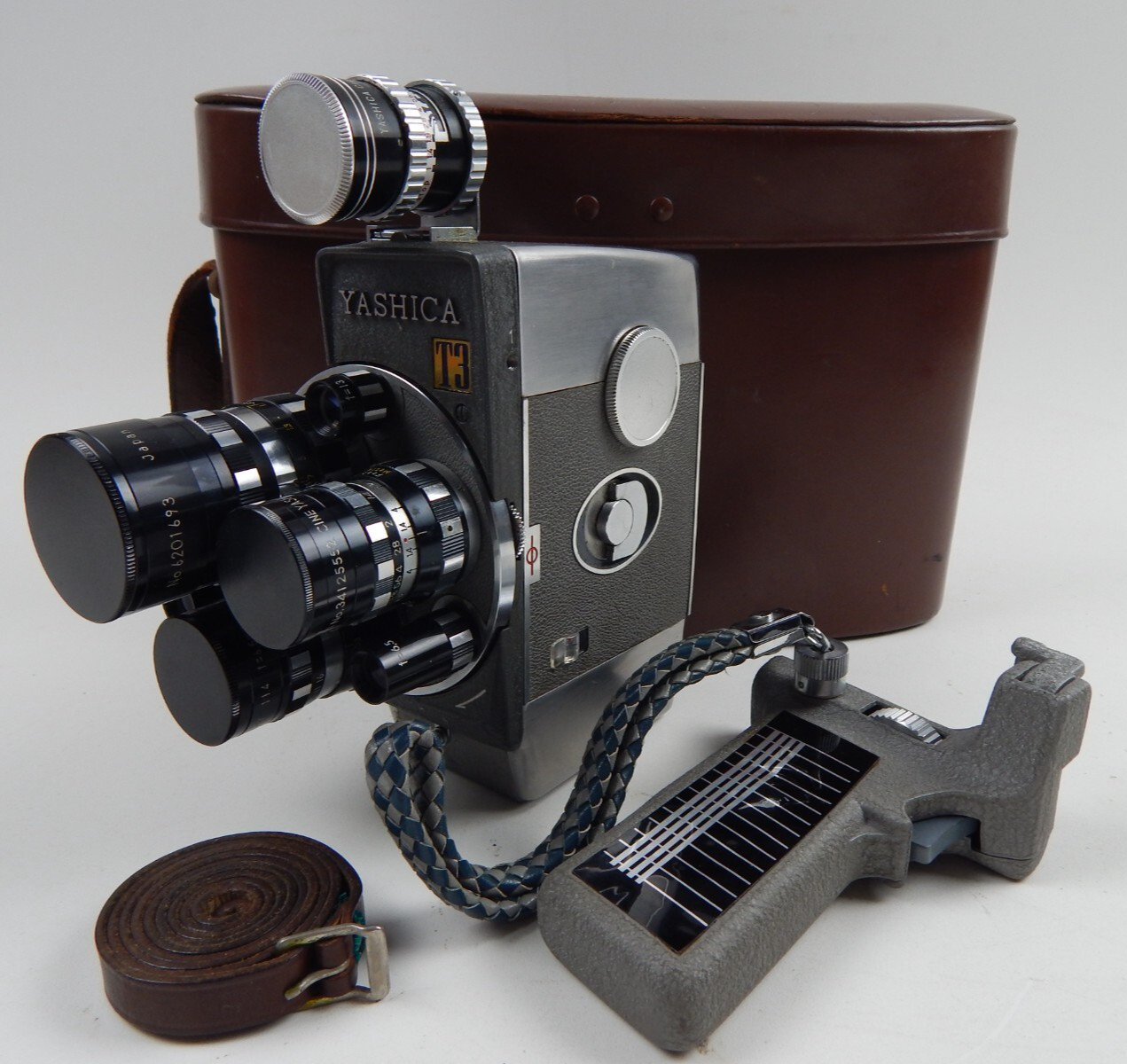 RARE Yashica T3 8mm Movie Camera w/ Grip, All Lenses, Cine Meter, & Case WORKING