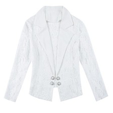 Giacca Blazer Cardigan In Pizzo Per Donne Con Dettagli A Rete