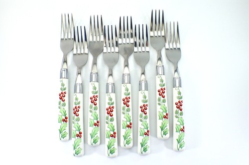 Gibson EDELSTAHL BESTECK Stechpalme & Beeren 8 Gedecke 40-teiliges Set Weihnachten - Bild 8 von 12