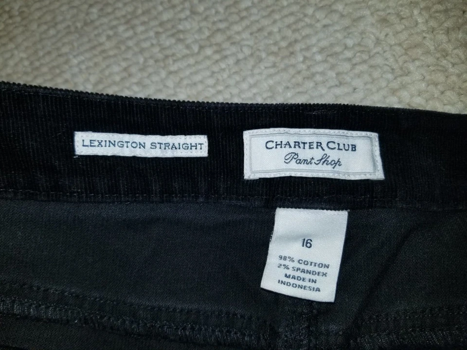 Pantalones Mujer-CHARTER CLUB-Pana Negra "Lexington Straight" Vaqueros-Estilo-16 Foto 4 de 4