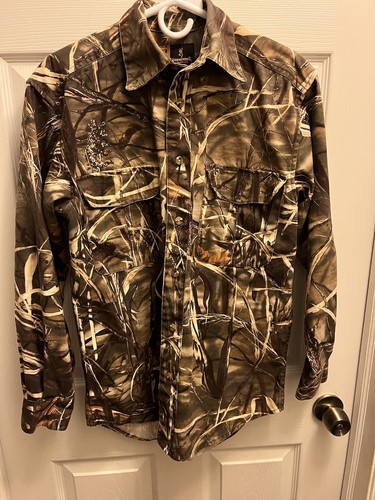 Browning Wasatch Long Sleeve Button Up Advantage Max 4 HD Camo Shirt Size S 34 - Picture 2 of 6
