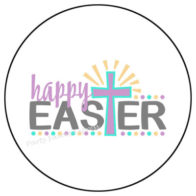 HAPPY EASTER CROSS ENVELOPE SEALS LABELS STICKERS PARTY FAVORS