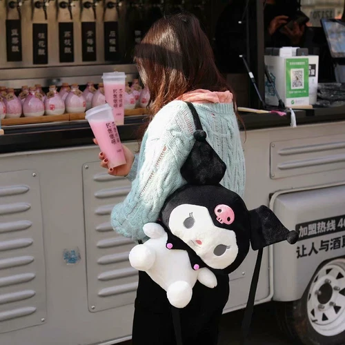 New Cartoon Backpack Plush Kuromi Women Bag Dog Cinnamoroll My Melody Backpack - Picture 9 of 21