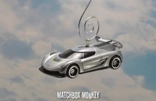 Silver Koenigsegg Jesko Christmas Ornament 1/64 Adorno RARE Fast & Furious 