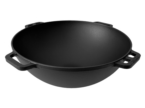 Wok Kasan 12 Liter mit Pfannendeckel aus Gusseisen Kazan - Bild 4 von 4