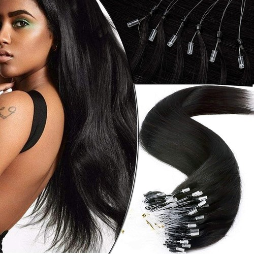Micro Link Human Hair Extensions Micro Ring Loop Beads Tip Real Remy Human Hair - Picture 17 of 69