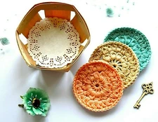 6 Crochet Face Pads - Soft Cotton Makeup Remover Sponges & Rounds