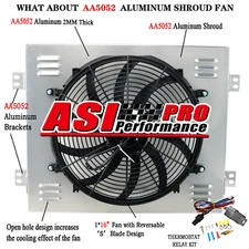 For 1960-1962 1961 Chevy Apache Pickup Truck GMC Aluminum Radiator Fan Shroud