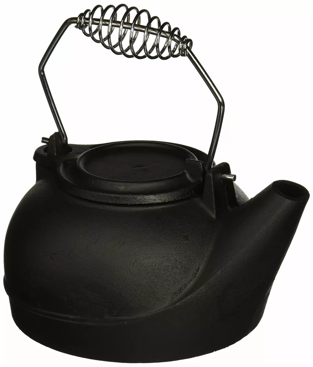 Black Vintage Wood Stove Cast Iron Kettle Humidifier Pot Steamer Fireplace  2.5QT