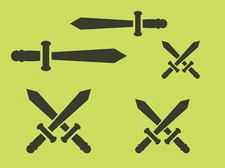 Stencils Joanie Templar Knight Sword Crusader Medieval Viking Weaponry DIY Signs