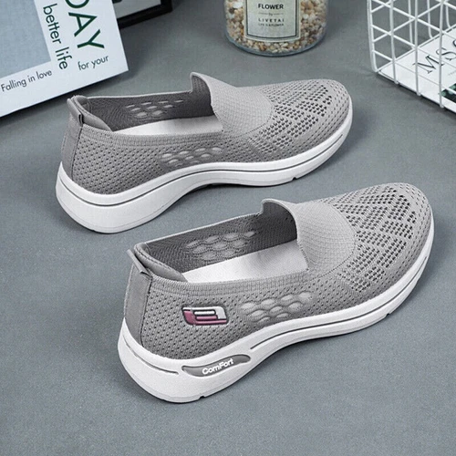 Damen Atmungsaktive Sport Sneakers Slip-On-Wanderschuhe Leichte Schuhe Outdoor - Bild 6 von 11