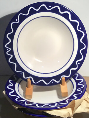 Dansk KIELBAY 9  Cereal/Soup Bowl Blue White Ceramic 1 each New