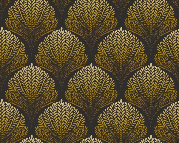 4,69 €/Qm / Vliestapete A.S. Creation Palila 36310-6 Modern Floral Schwarz Gelb-image