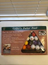 Golfers Putter Pool Game, Club Champ 16 Golf Balls Shooting Billiards Rack New