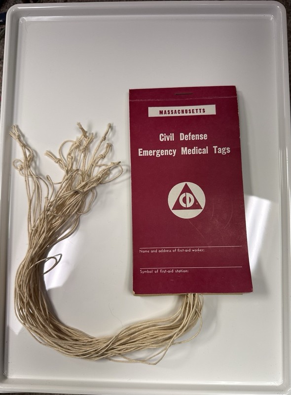 Vintage Massachusetts Civil Defense Emergency Medical Tags Booklet Cold War Era