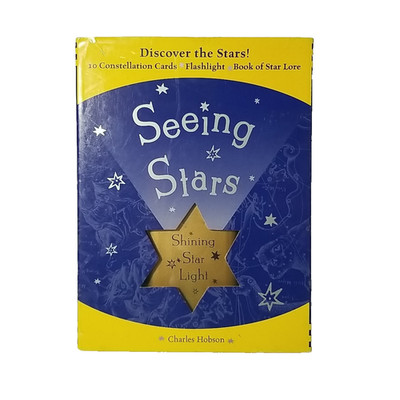 SEALED -- SEEING STARS Discover the Stars -- book, flashlight, 10 Die Cut Cards
