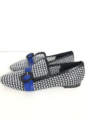 Charles & Keith Damen Balletschuhe  SCH291 Kunstleder/Kunstleder Schwarz/Weiß/Bl