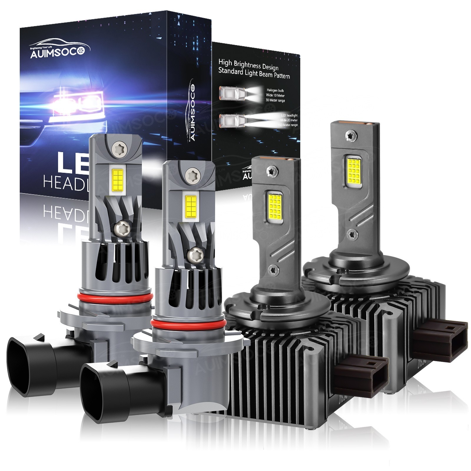 For Dodge Challenger 2008-2010 LED Headlight Kit+Fog Light Bulbs Combo 6500K