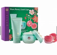 Tatcha Pure Pores, Lush Lips Skincare Set / Plum Blossom Lip Mask/NIB