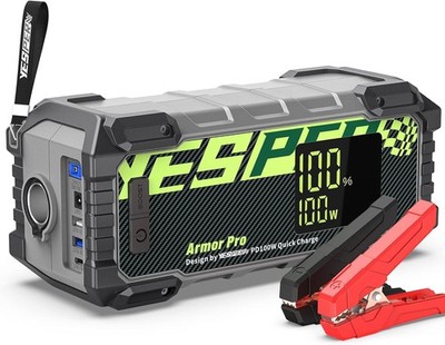 YESPER Jump Starter Power Pack, 66666mAh 12V Car Charger Jump Starter Power Bank