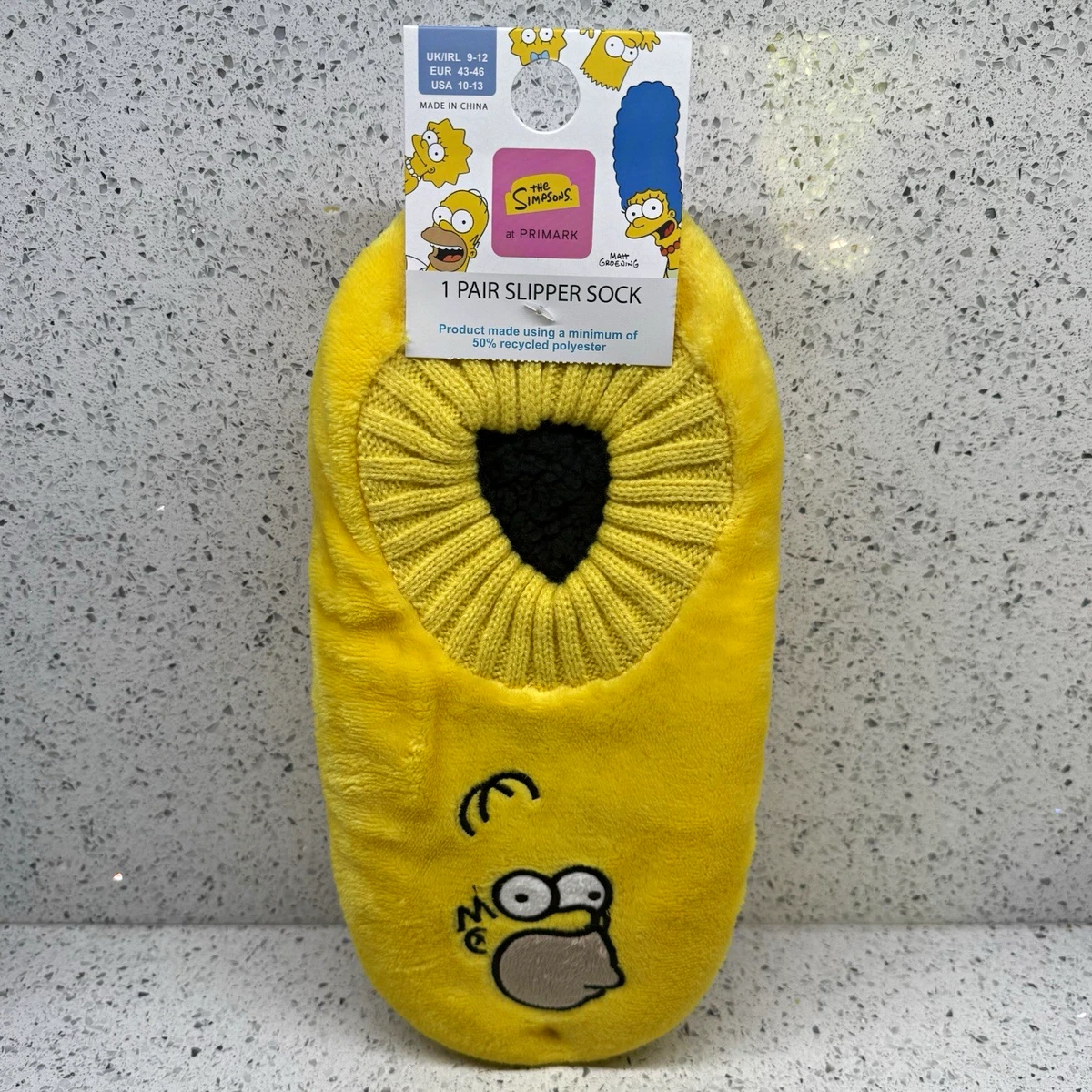 Calcetines antideslizantes Primark Los Simpson Homer amarillos para hombre Reino Unido 9-12