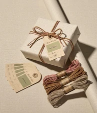 Textured Wrapping Paper Set 30" Roll Twine Ribbons & Tags Eco-Friendly Extra Thi