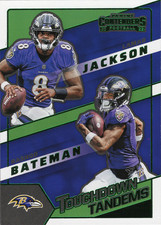 2022 Contenders Jackson/Bateman #TDT-LJA Ravens Emerald Touchdown Tandems NFL