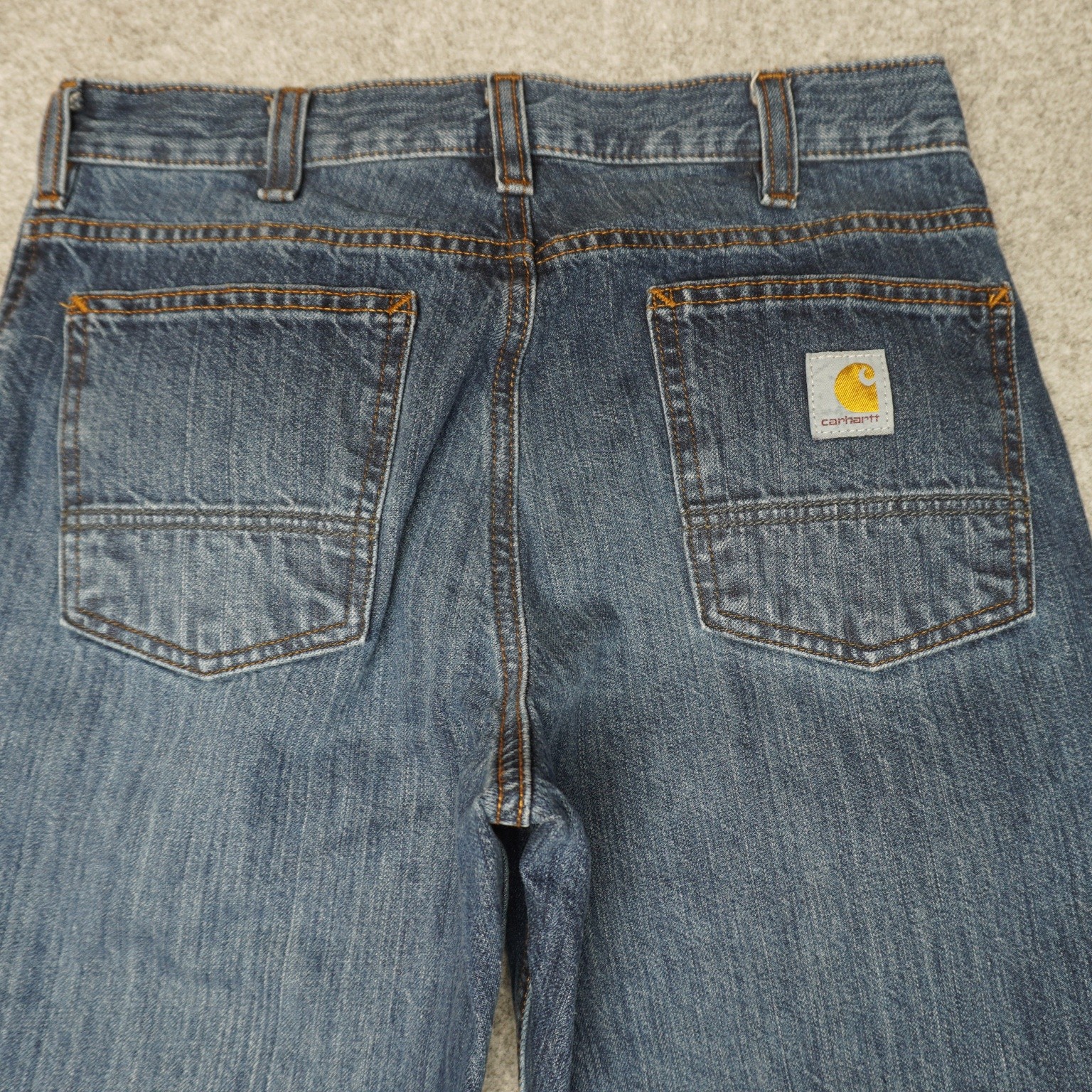 Carhartt Jeans Men's Dark Wash 30x34 Relaxed Fit Denim Workwear thumbnail 12