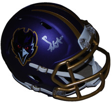 JESSE MINTER signed (BALTIMORE RAVNES) mini football helmet BECKETT BAS BW07968