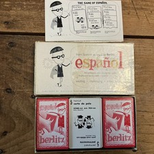 Vintage 1955 Berlitz ESPANOL Card Game LEARN SPANISH as you play Berlitz