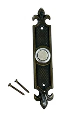 Brass Push Button Door Bell Vintage Ornate Doorbell Untested