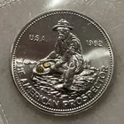 1982 Engelhard 1oz Silver American Prospector With Big GOLD NUGGETS In Pan Big E