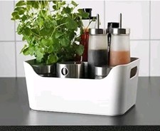 IKEA  Plastic Storage Basket 27×17×11cm Multi‑Use Rectangular Tray with Handles