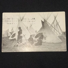 Boy Chief Heap Hungry Ft Belknap Reservation Montana 1907 Postcard Native Am