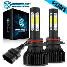 4 Sided 9012 LED Headlight Bulbs Hi/Lo Beam 10000W 3600000LM 6000K Super Bright