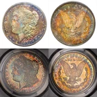 1879-S PCGS MS65 MORGAN $  VIBRANT COLORFUL RAINBOW TONING