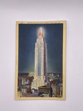 Vintage Postcard Empire State Building At Night New York City, New York